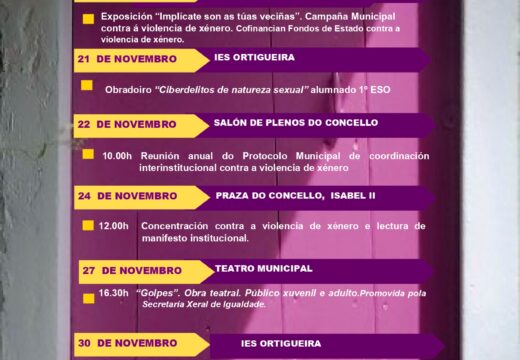 O Concello de Ortigueira presenta unha ampla programación cultural para novembro marcada polo 25N